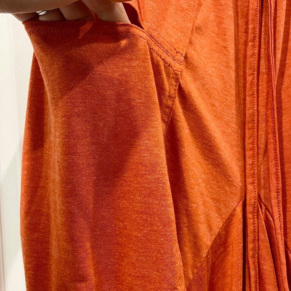 Thaluta Organic Cotton Burnt Orange Maxi Skirt Pockets Boho Ethical Festival-OS - Picture 7 of 14
